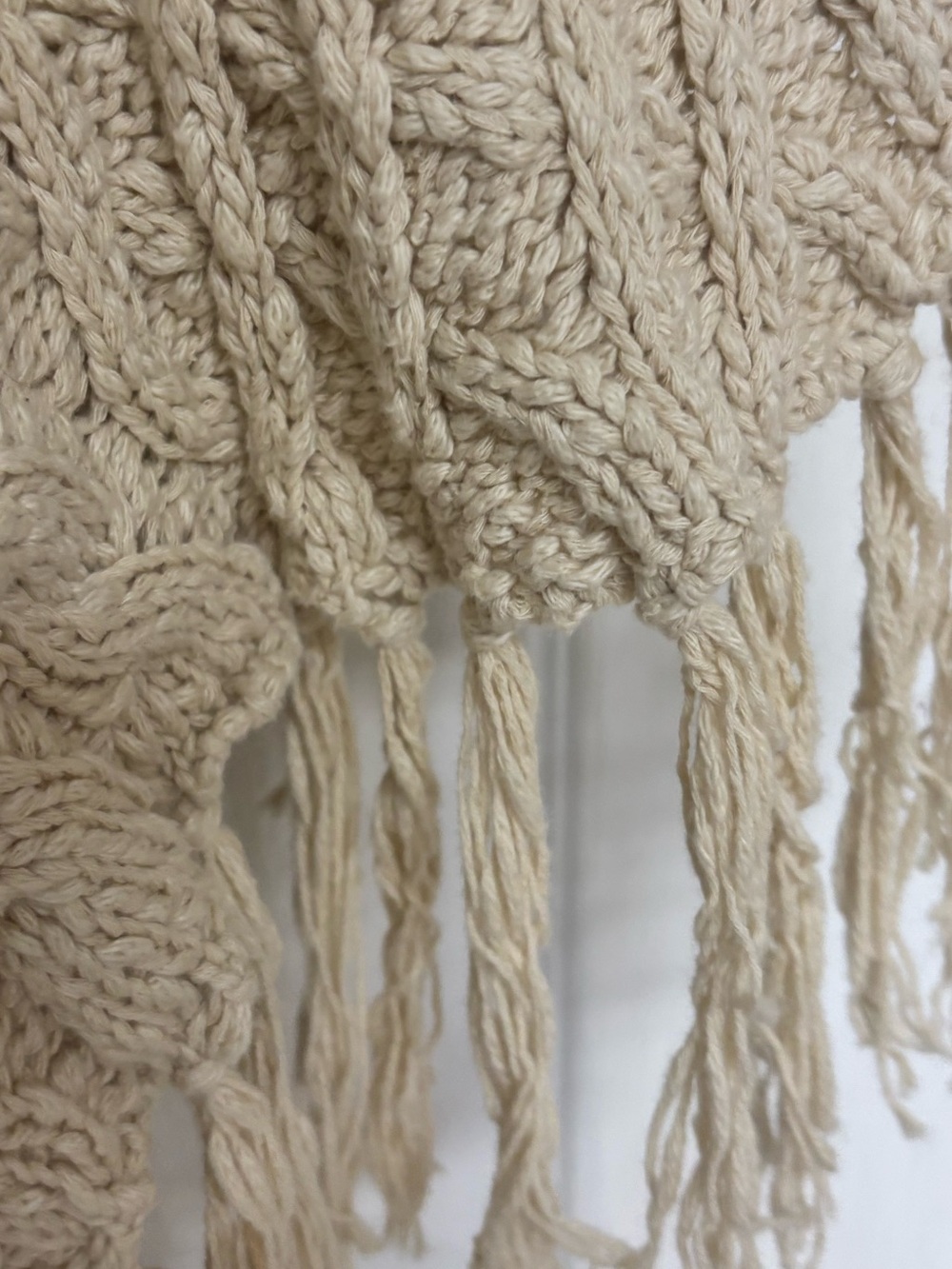 BY Together by Anthropologie 100% Cotton Cable Knit Fringe Vest | Size S/M | Boh - Picture 8 of 9